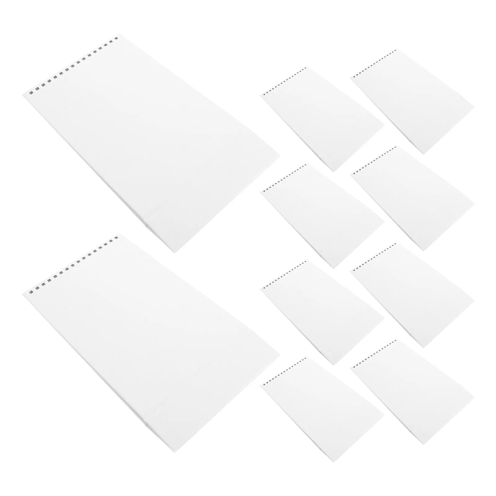 Blank Desk Calendar Stand 10Pcs Triangular Folding Flip Rack Twin Wire Binding Refillable Planner White