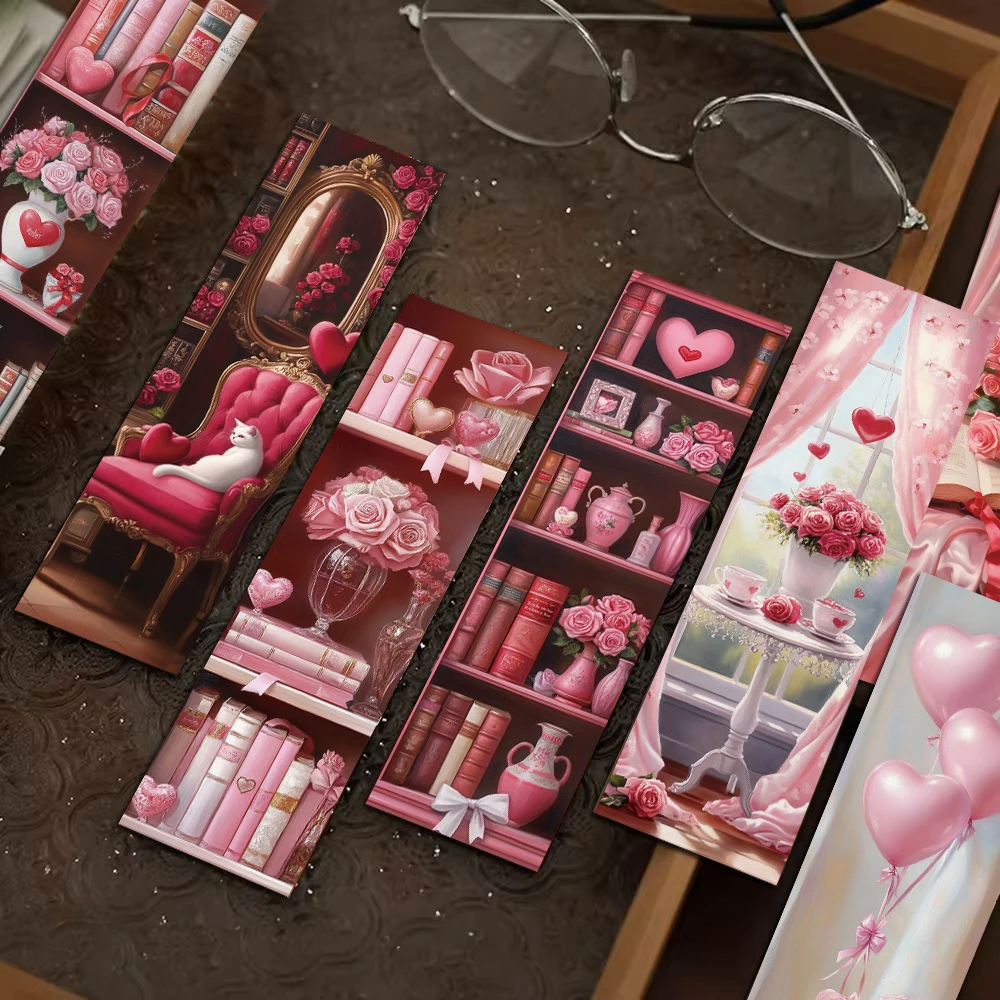 30PCS Valentinstag Lesezeichen Student Home Dekoration Kreative Karten Telefon Laptop Gepäck Seite Cartoon Wasserdichte Kunst Karten