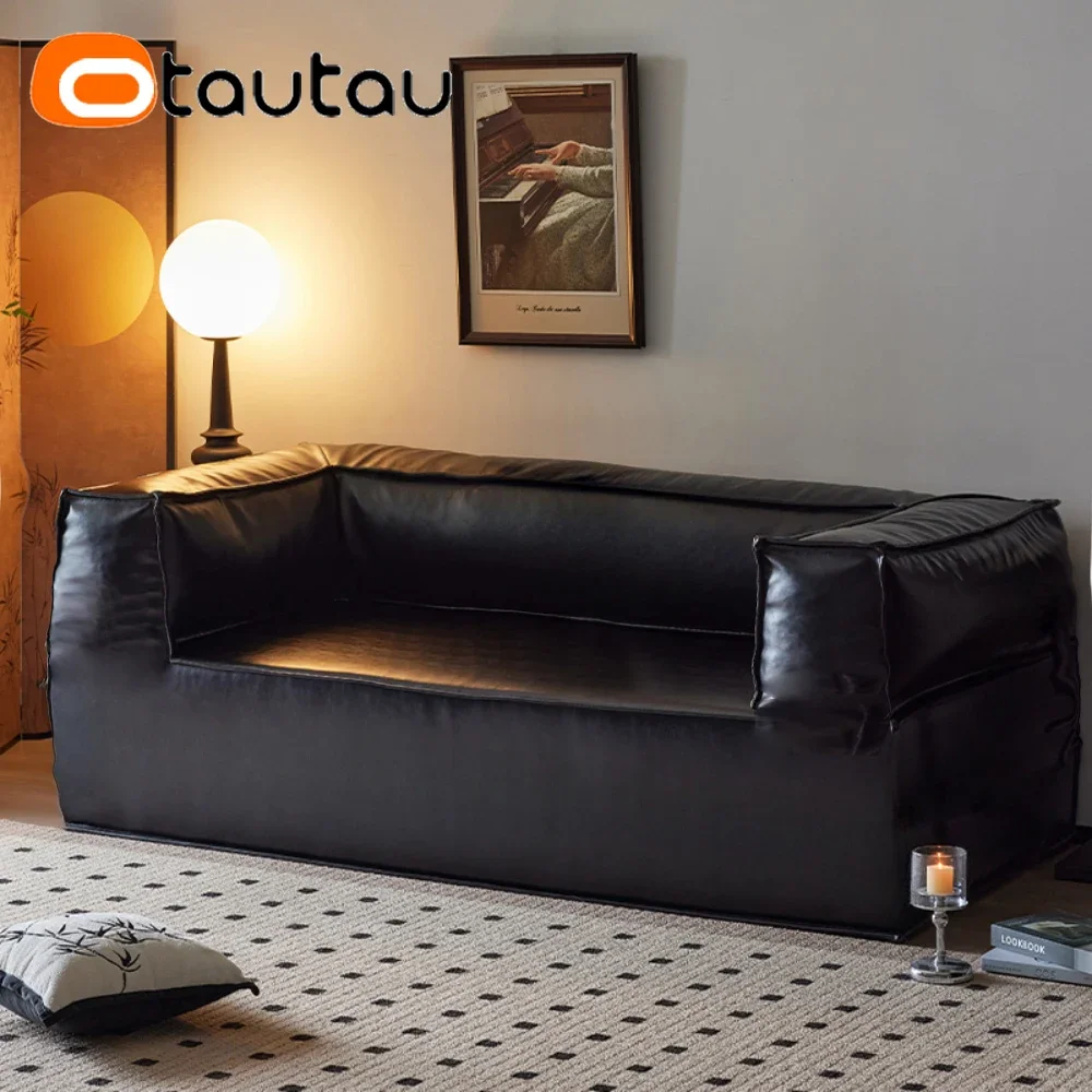 OTAUTAU 2-seat Faux Leather Bean Bag Cover SF404【No Filler Inside! You Need To Buy Filler By Yourself !】