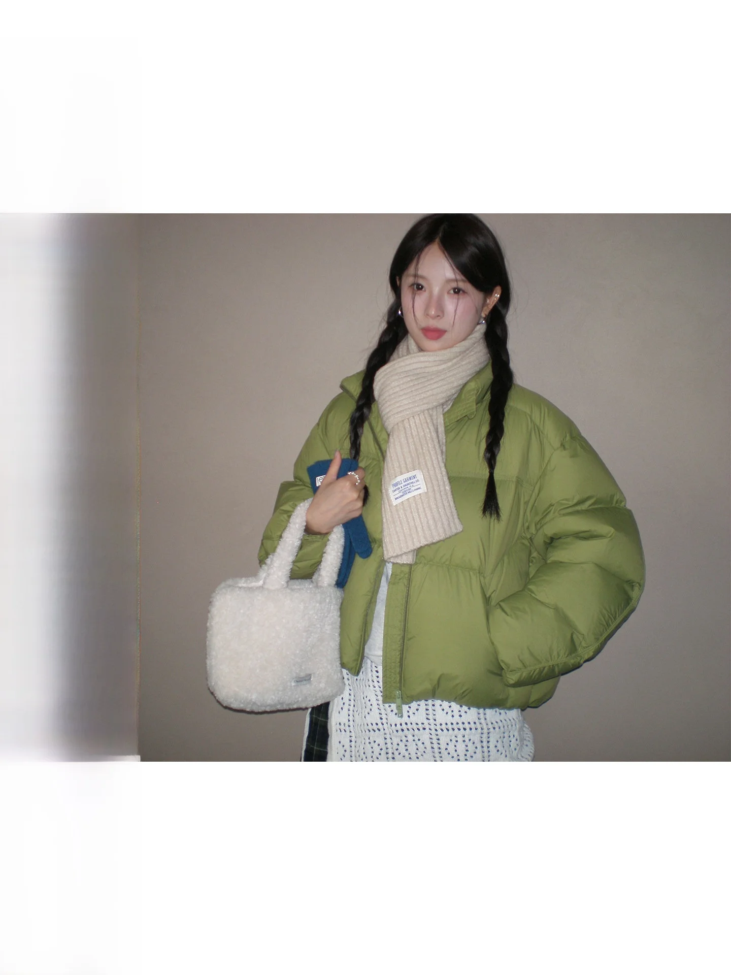 

Корейская женская короткая пуховая куртка, теплая, белая, цвета молочного чая, утолщенная, зимняя верхняя одежда