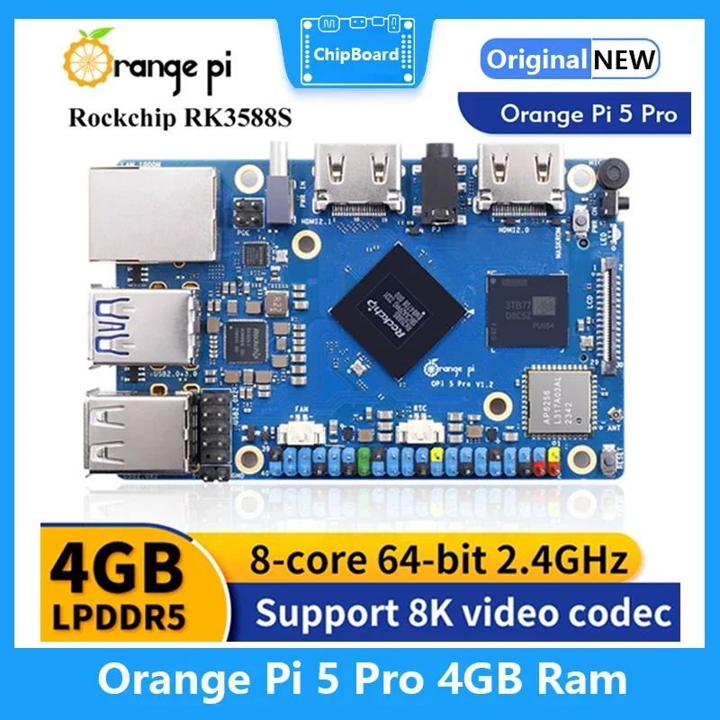 

Плата макетная Orange Pi 5 Pro, плата для одного компьютера, 4 Гб ОЗУ, RK3588S LPDDR5 Wifi5.0-BT5, поддержка SSD, M2.0, Orange Pi 5Pro