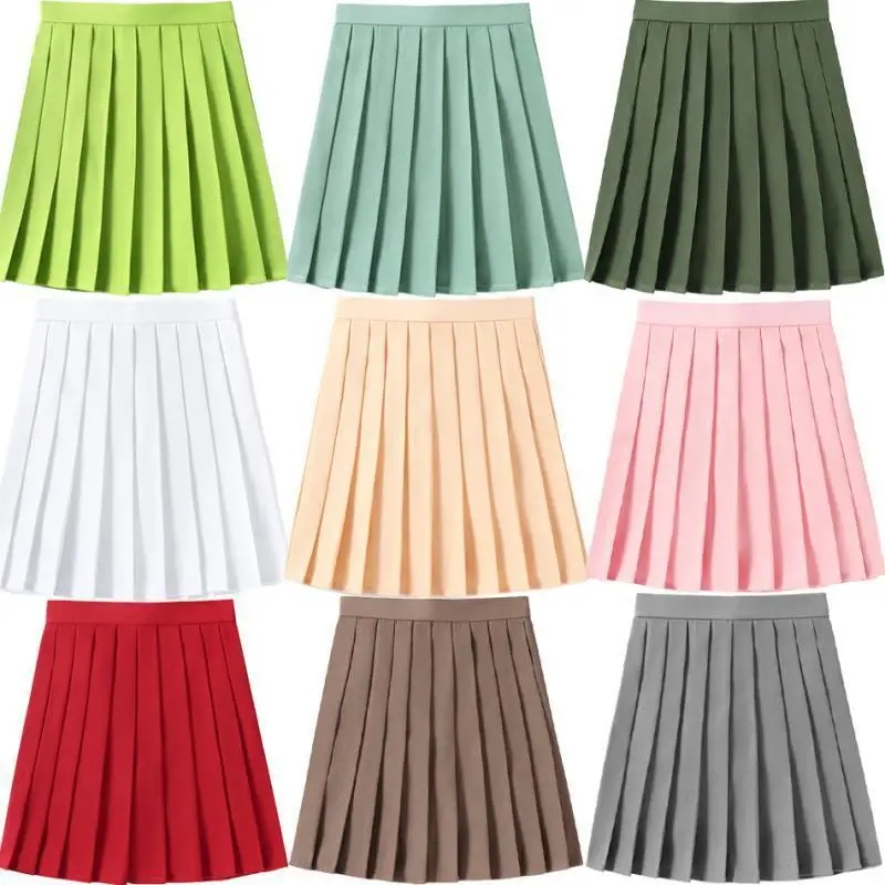 

XS- 5XL JK Women's Fashion Summer High Waist Pleated Skirt Students School Uniform Japan Plaid Skirts Female Skirts Costumes