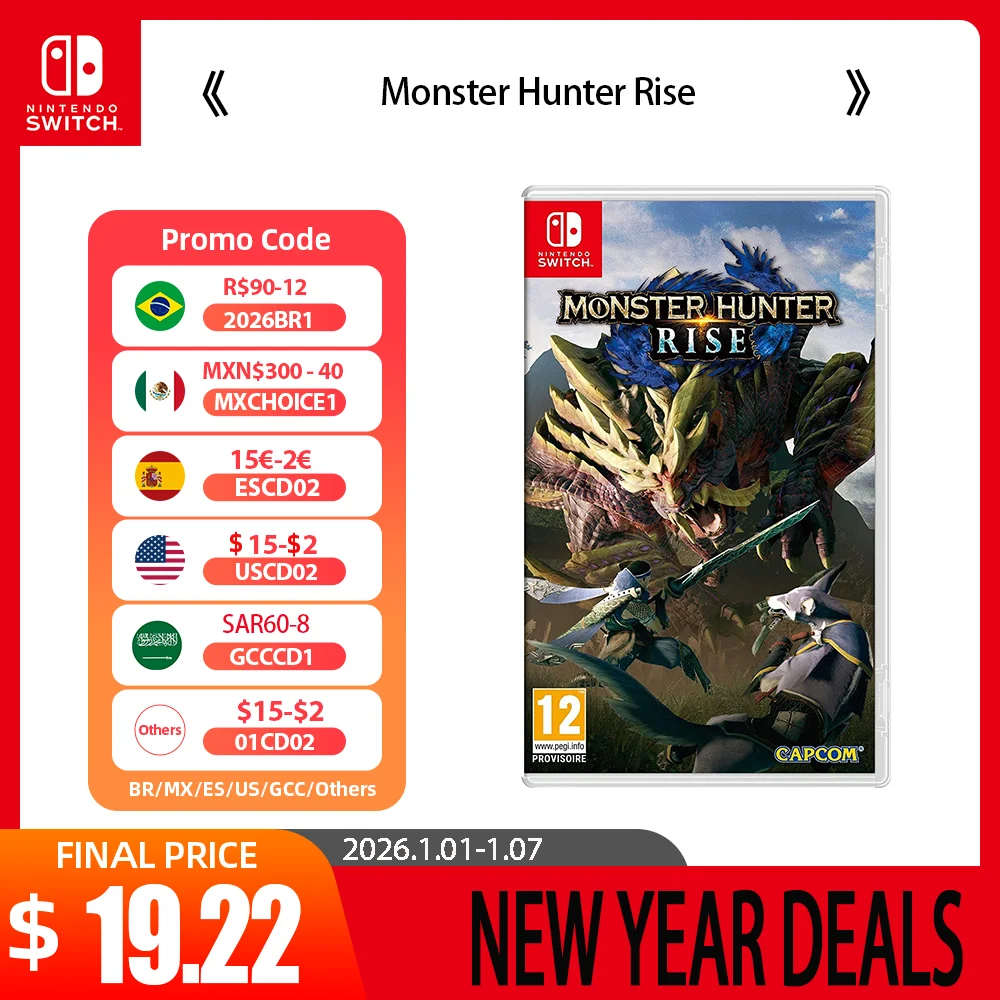 Offerte di giochi per Nintendo Switch - Monster Hunter Rise - Stander Edition - Cartuccia di giochi Azione di carte fisiche per Switch OLED Lite