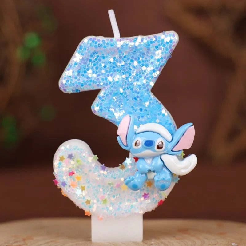 Blue Stitch Digitale Kerze Geburtstagstorte Dekoration Party Ornament Plugin