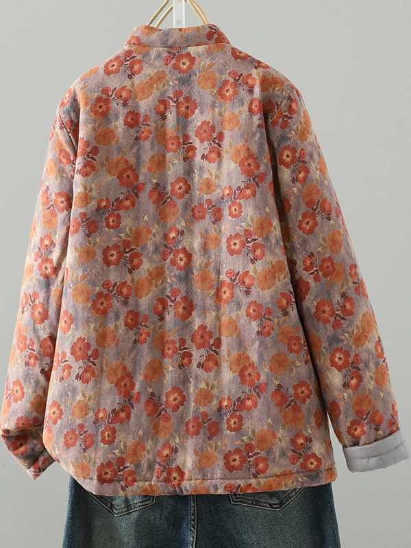 เสื้อคลุมฮั่นฝูผ้าฝ้ายสำหรับผู้หญิง ทรงตรง แขนยาว ทรงปกติ รุ่นใหม่สำหรับฤดูหนาว