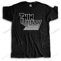 Men crew neck tshirt cotton brand tee-shirt black THIN LIZZY male summer fashion t-shirt loose style cool teeshirt plus size