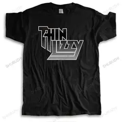 Men crew neck tshirt cotton brand tee-shirt black THIN LIZZY male summer fashion t-shirt loose style cool teeshirt plus size