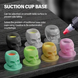 100Pcs Disposable Tattoo Silicone Skull Ink Cup Permanent Makeup Pigment Holder Container Cap Tattoo Ink Accessories for Artist