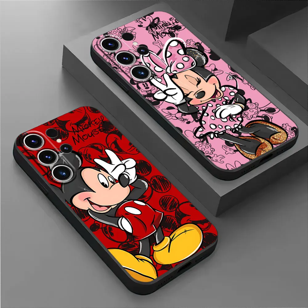 Mickey Minnie Kiss Love Case for Samsung Galaxy S23 Ultra S22 Plus S21 FE S20 S21 5G S24 Ultra S23 FE S20 Cover Silicone Armor