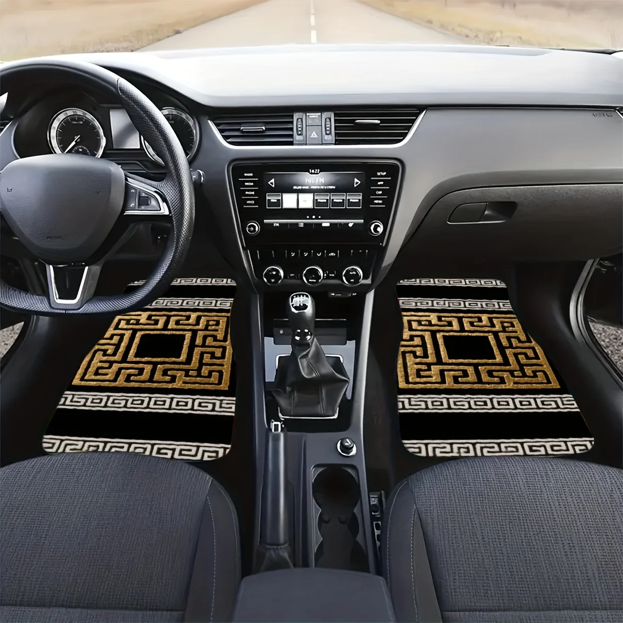 4pcs Vintage Tribal/ Car Floor Mats - All-Weather Fit For Driver/Passenger/Rear Seats, Easy-Clean Auto Floor Liners Suitable For