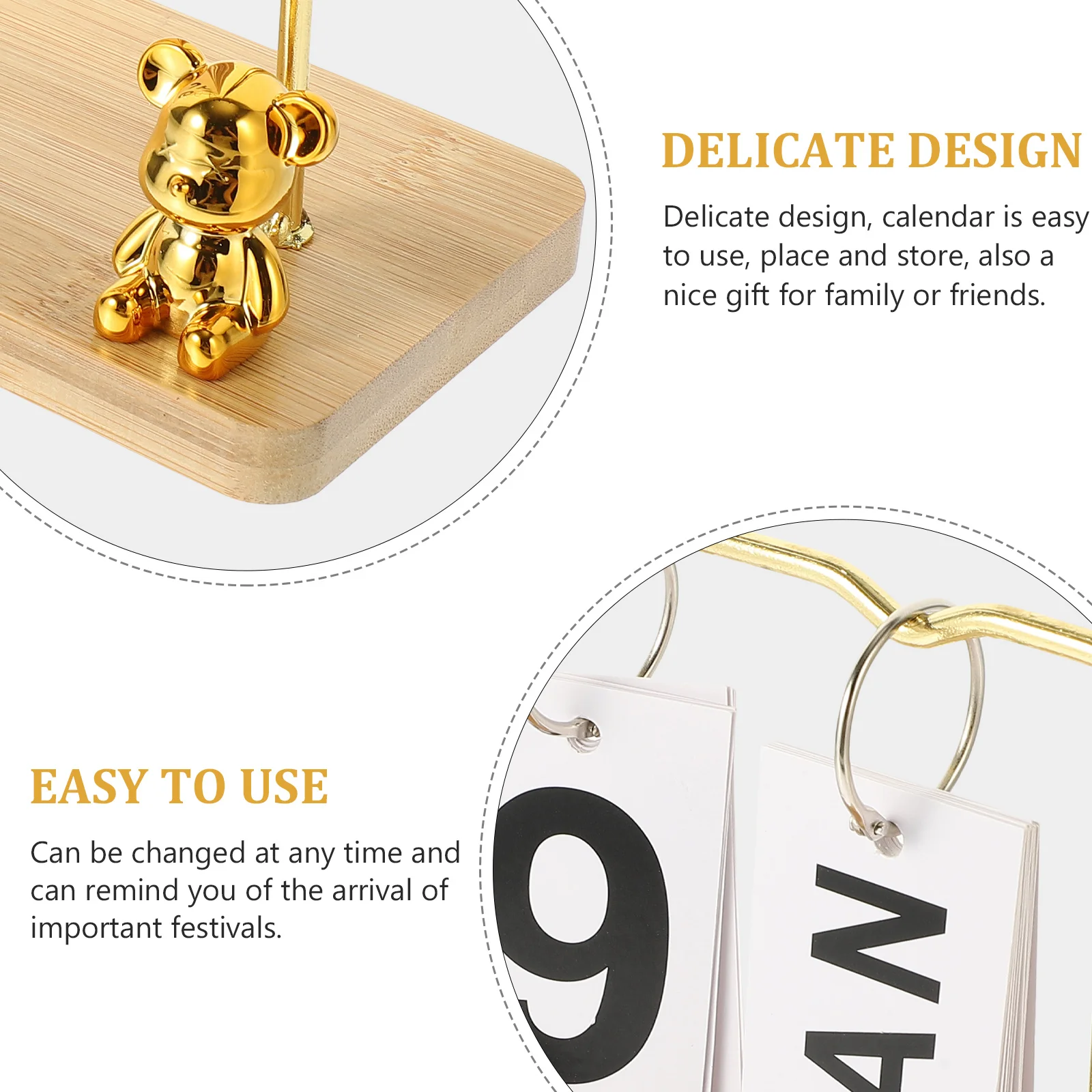 

Standing Desk Calendar Rustic Decorative Flip Calendar for Office Home Desktop Use Manual Date Change Fun Desktop Decoration