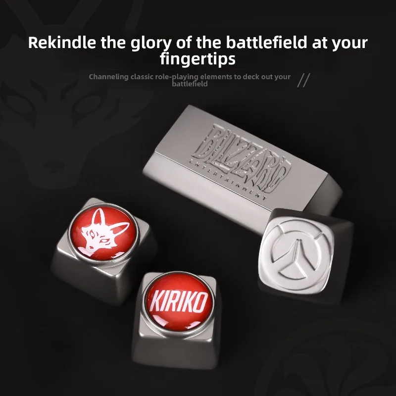 Game Peripherals Overwatch Series Keycaps Metal Material Genji/D.va/JUNO 4 Keys/10 Keys E-sports Gaming Gamer Keycap Gifts