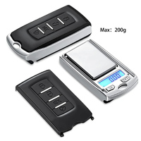 1PCS 200g/100g 0.01g Precision Portable Car Key Shape Mini Digital Pocket Electronic Gram Scale with LCD Display and Batteries