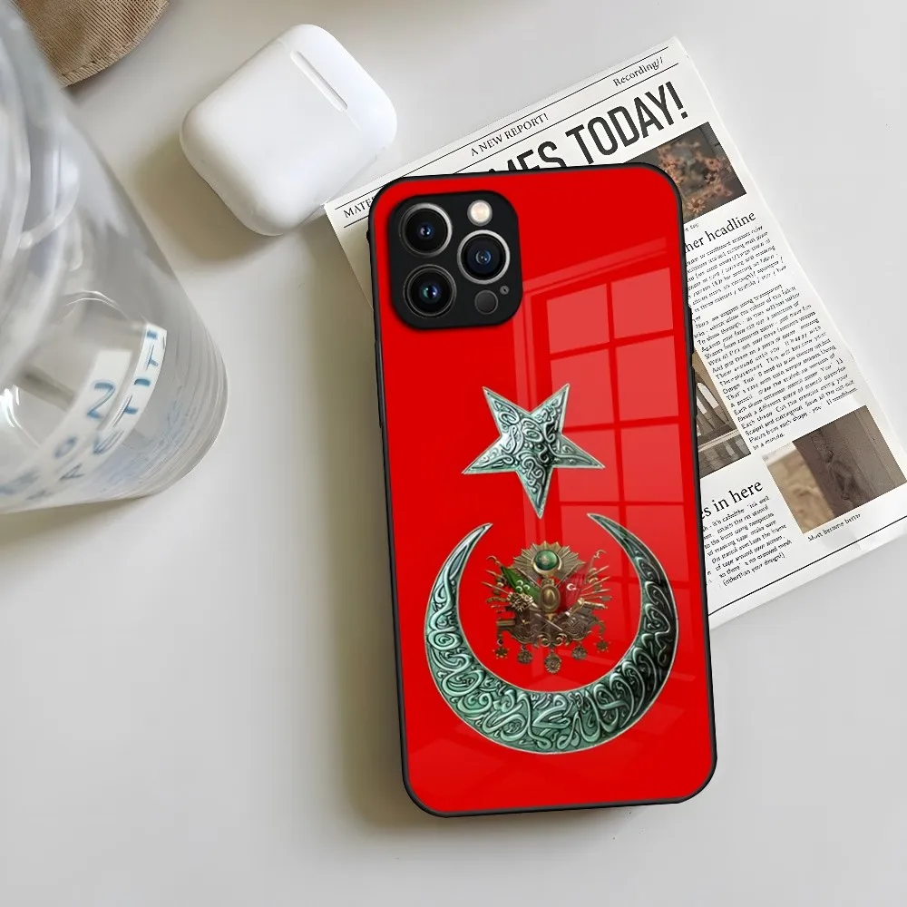 Turkey Flag Phone Case for Iphone 15 14 13 12 Pro Max 11 Mini X Xr Xs 8 Puls glass