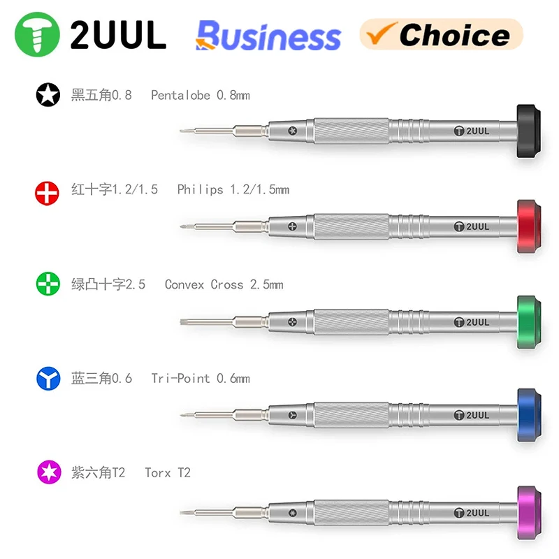 2UUL Precise Screwdriver Torx T2 Phillips Repair Bolt Driver For Phone Main Board LCD Screen Dismantling Screwdriver Set Tool