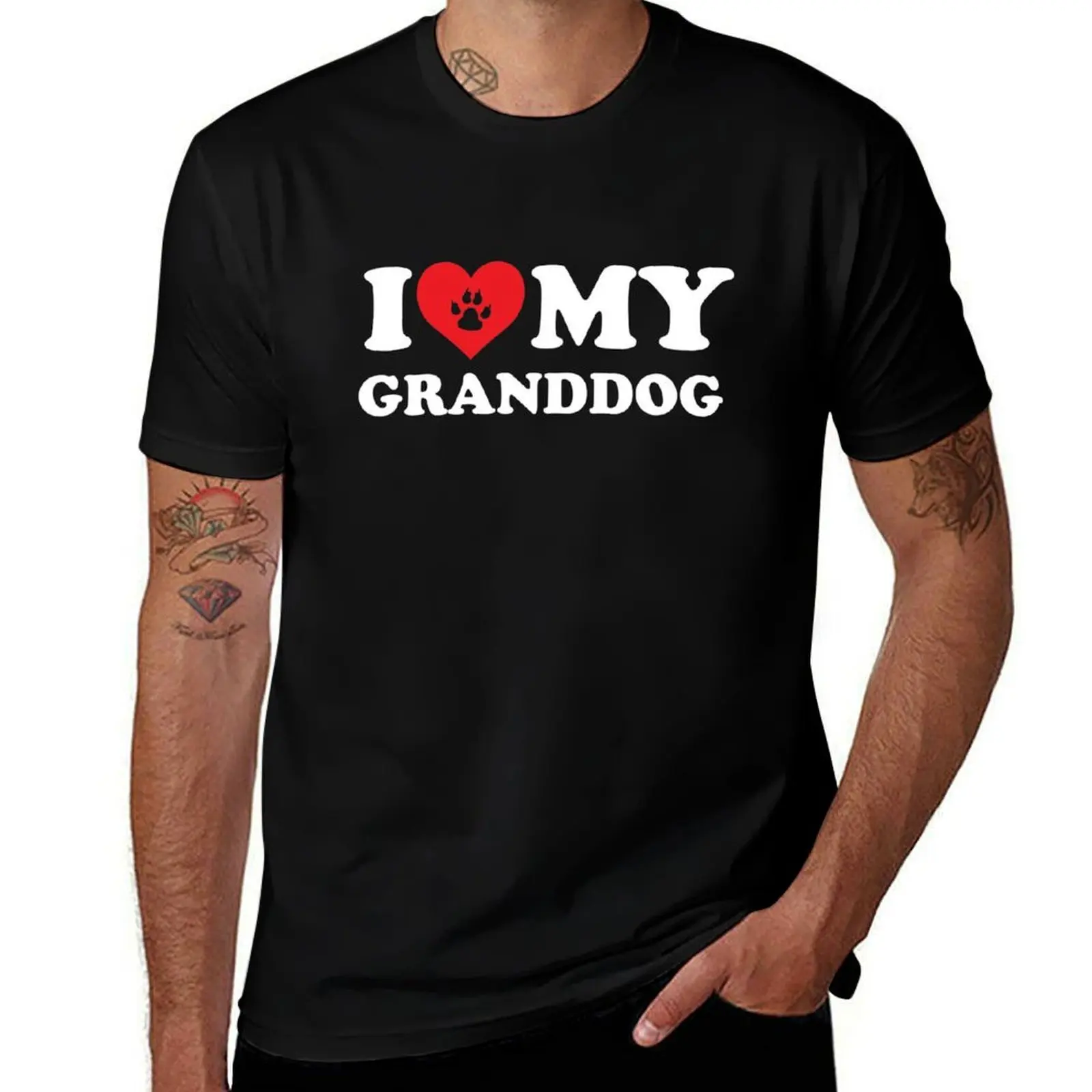 

I Heart My Granddog, I love My Granddog, T-Shirt anime figures Personalized t-shirt quick drying mens designer clothes