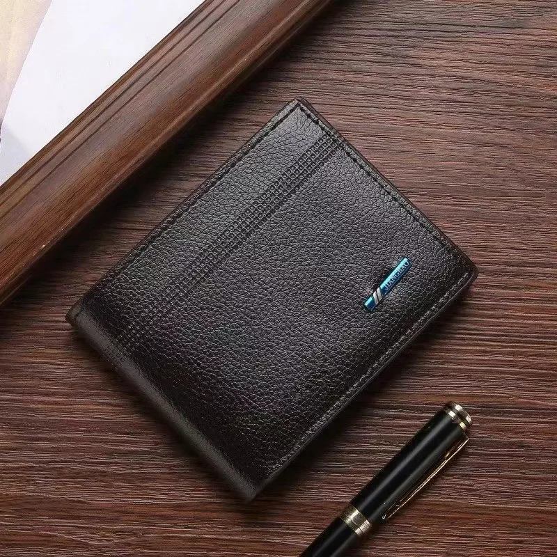 Classic Short  Leather Men Wallets Fashion Coin Pocket Card Holder Men Purse Simple Quality Male Wallets