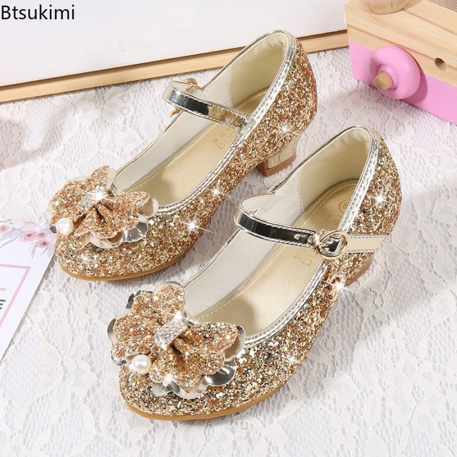 Neue Frühling und Herbst Mädchen High Heels Prinzessin Tanz Schuhe Mädchen kinder Schuhe Glänzende Weiche Leder Mode Party Hochzeit