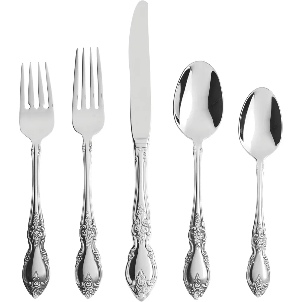 

20-Piece Stainless Steel Flatware Set, Service for 4, 18/8 Grade, Silver Mirror Finish