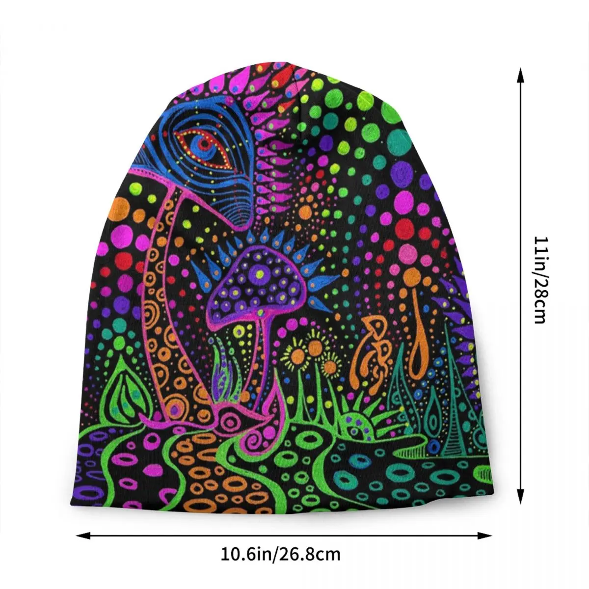 Psychedelic Magic Mushrooms Print Lava Skullies Beanies Caps Streetwear Winter Warm Women Men Knitting Hats Adult Bonnet Hats