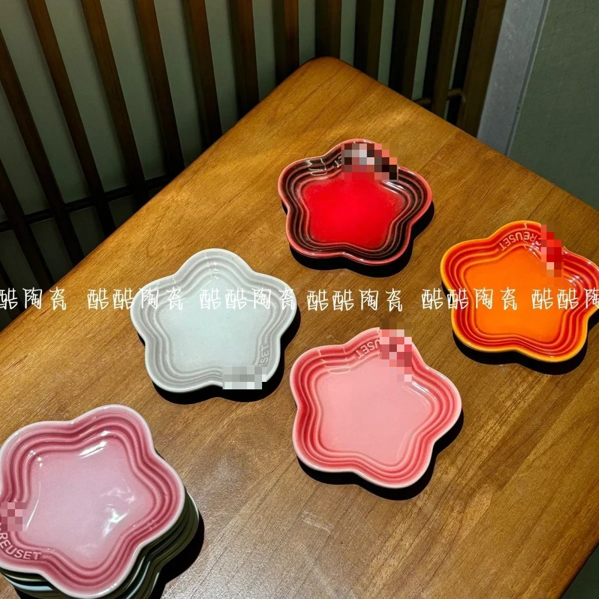 Cool Color Mini Plum Blossom Small Dish Cat Bowl Sauce Flower Shaped Gradient Bone Spitting Tableware Plum Blossom Flower Plate