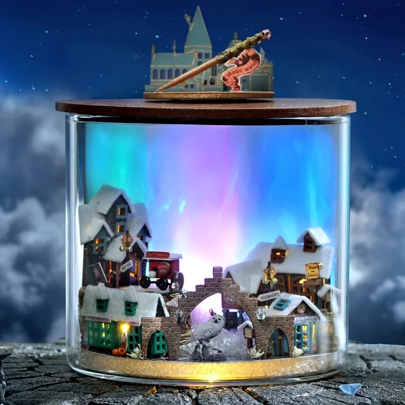 DIY handmade Hut แก้วประกอบฉากบ้าน Magic House การผลิตสร้างสรรค์ของขวัญวันเกิดน่ารัก Dream ขวด Series