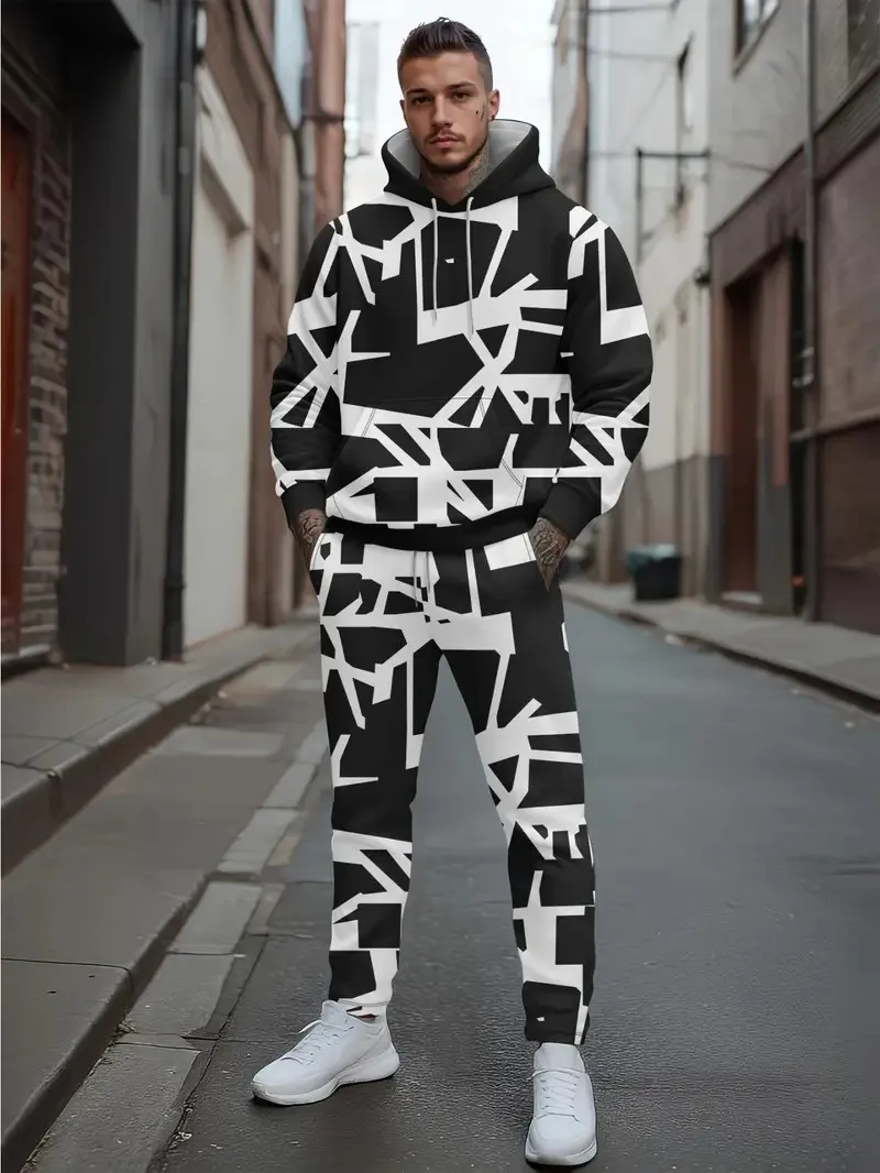 

The new men's sweatshirt set for Spring and Autumn 2025 is soft skin-friendly casual and 3D printed with roller skating