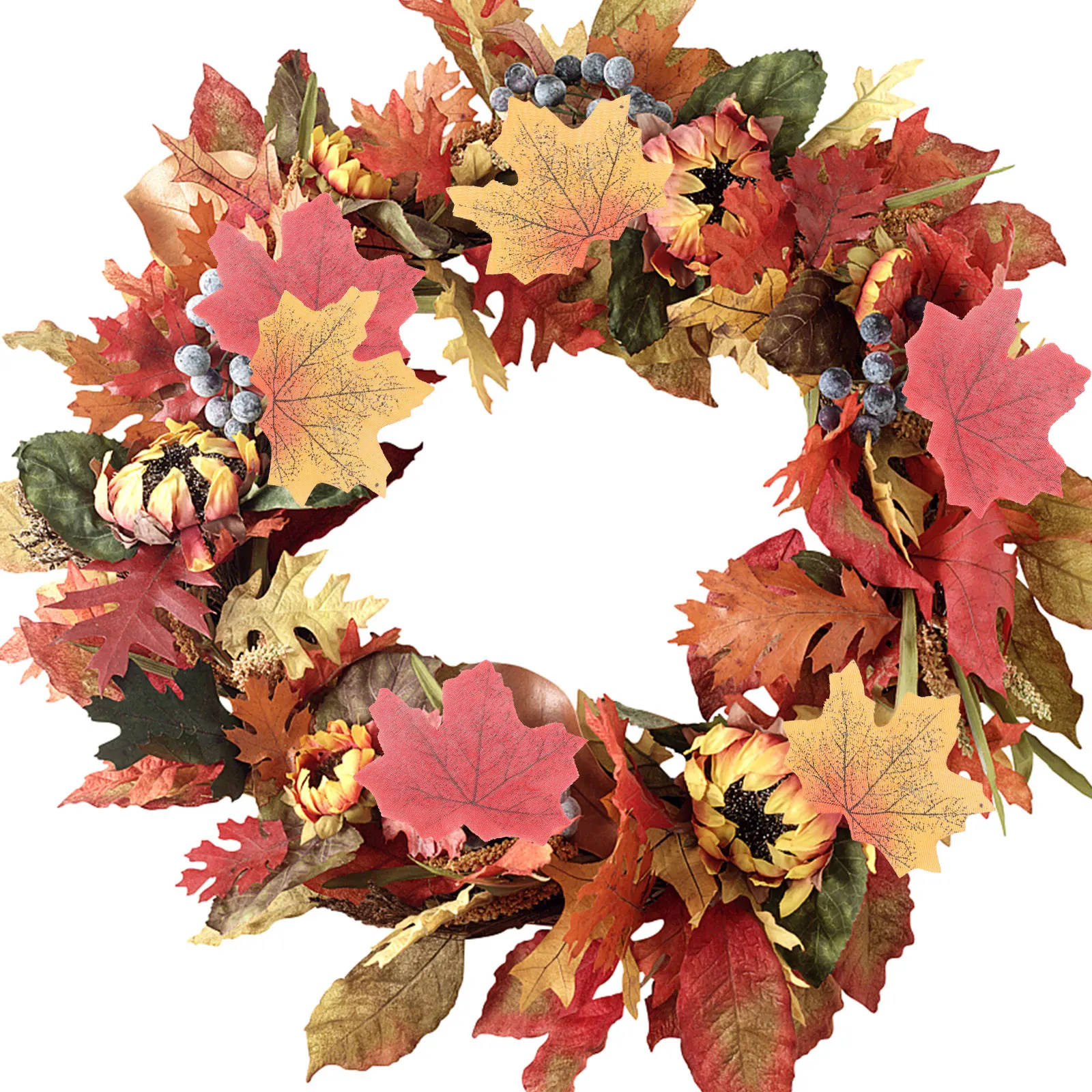 

500 Pcs Artificial Maple Leaves Silk Simulation Fall Decor Thanksgiving Halloween Wedding Party Home Fake Autumn