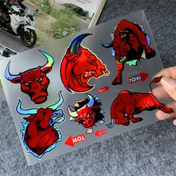 Angry Bull Stickers Motorcycle Reflective Waterproof Decor Moto Helmet Body Accessories Decal For Voge Kawasaki CFMOTO Yamaha