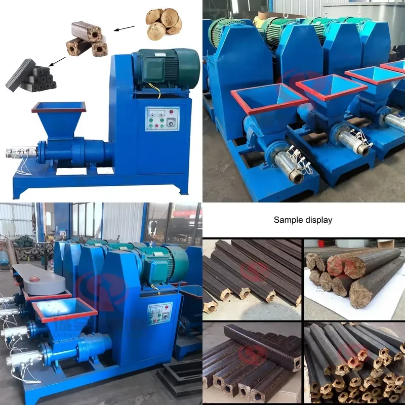 South Africa Sawdust Briquette Production Line Nut Shell Charcoal Making Machine Coconut Shell Charcoal Briquette Making