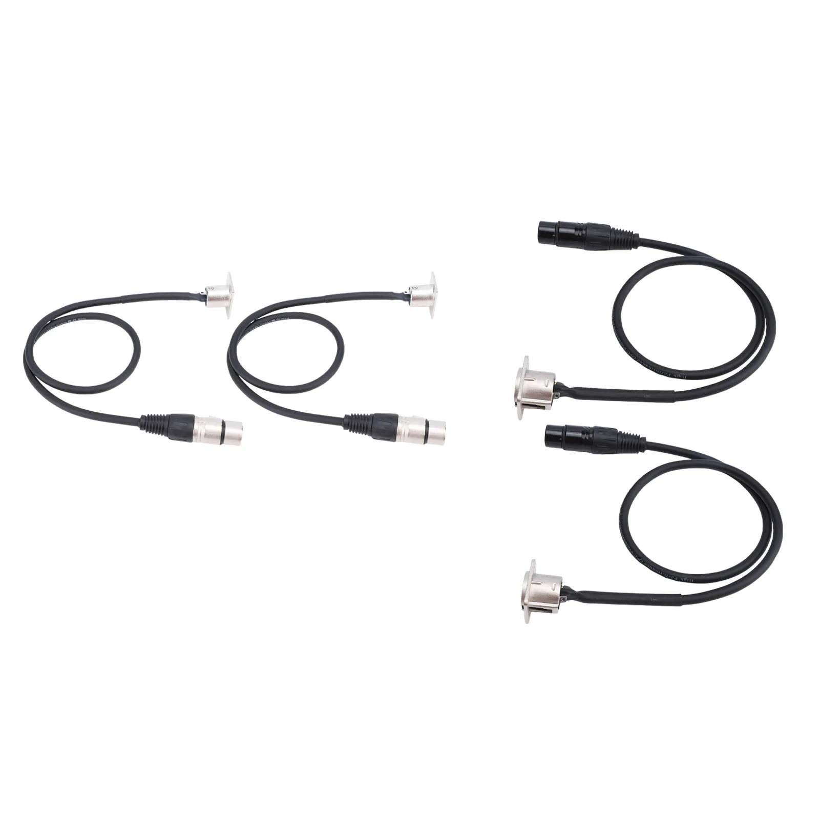 2PCS XLR Pass Through Cables Male Panel Mount to Female Connector 3 Pin D Type XLR Cable for Stage Box Patch Panel Floor Box 2FT