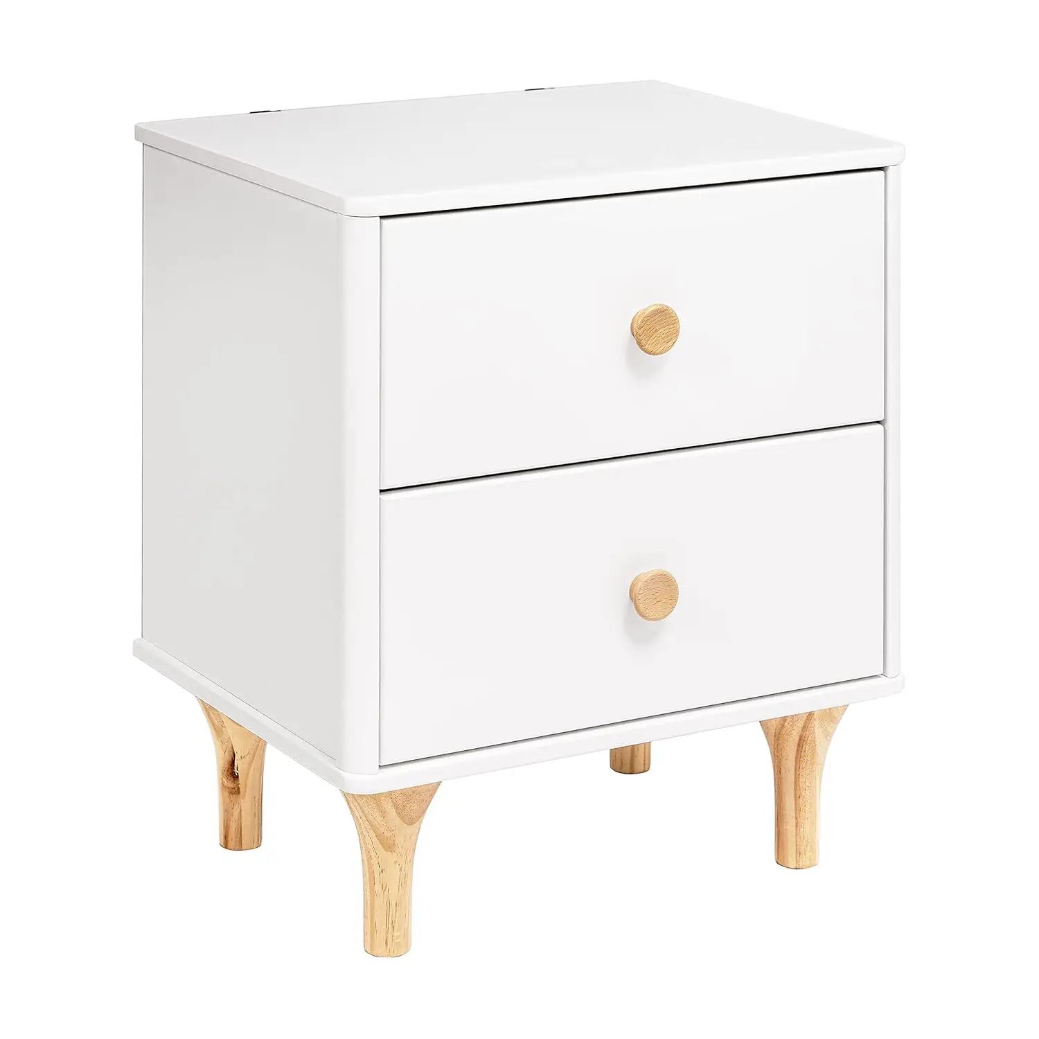 Lolly Usb Port Nightstand, In White And Natural