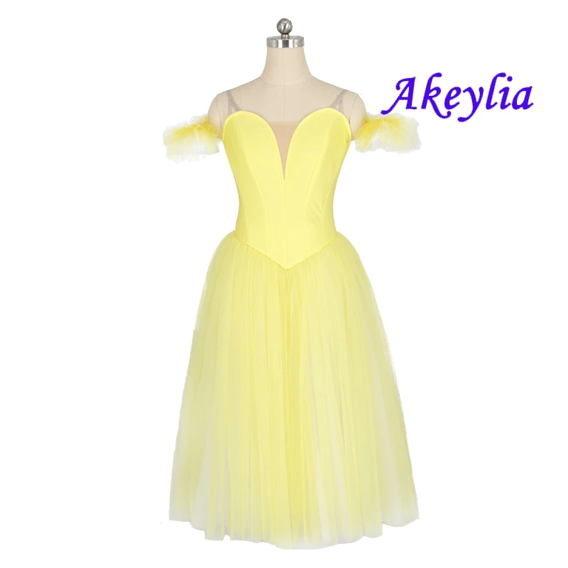 Błękitna romantyczna sukienka baletowa dla dziewczynek bez dekoracji profesjonalna sukienka tutu wróżka występ kostiumy baletowe zielony JN9128