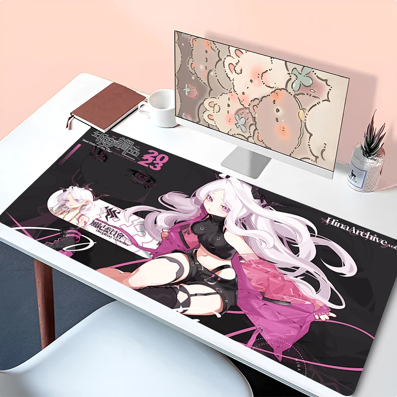

Геймерский коврик для мыши для ноутбука Blue Archive Sorasaki Hina Коврик для мыши Аниме Девушка HD Печать Kawaii Коврик для клавиатуры ПК Игровой настольный коврик для мыши