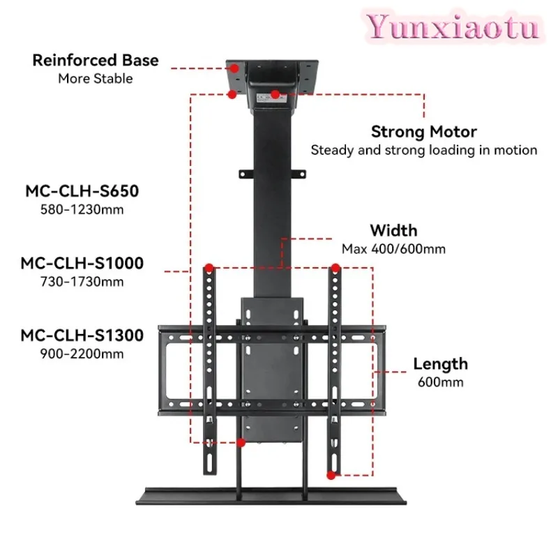 75/85/86/98 Inch TV Electric Lifting Bracket Floor Hidden Cabinet Remote Control Height Increase