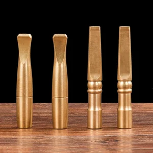Portable Brass Cigarette Holder Flat Mouthpiece Filter Tip Reusable Washable Filter Smoking Accessories