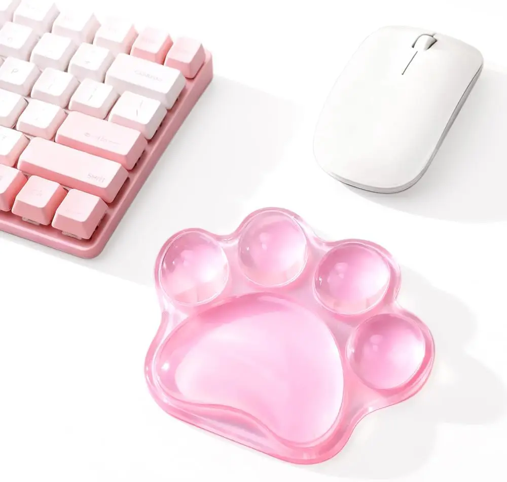 Almohadilla para reposamuñecas con forma de pata de gato para ratón, almohadilla ergonómica y bonita para reposamuñecas, almohadilla de soporte para muñeca de Gel para ratón, almohadilla suave y cómoda de silicona para ordenador portátil