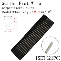 1Set (21 Pieces) Fingerboard Frets Fret Wire For Acoustic Guitar Brass/Nickel-copper/Stainless Steel 2.0MM / 2.2MM / 2.4MM