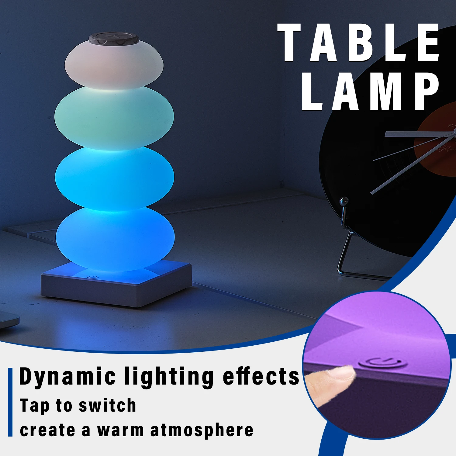 Touch switch LED RGB 16 color DIY multi-step color changing table lamp bedroom bedside ambient light