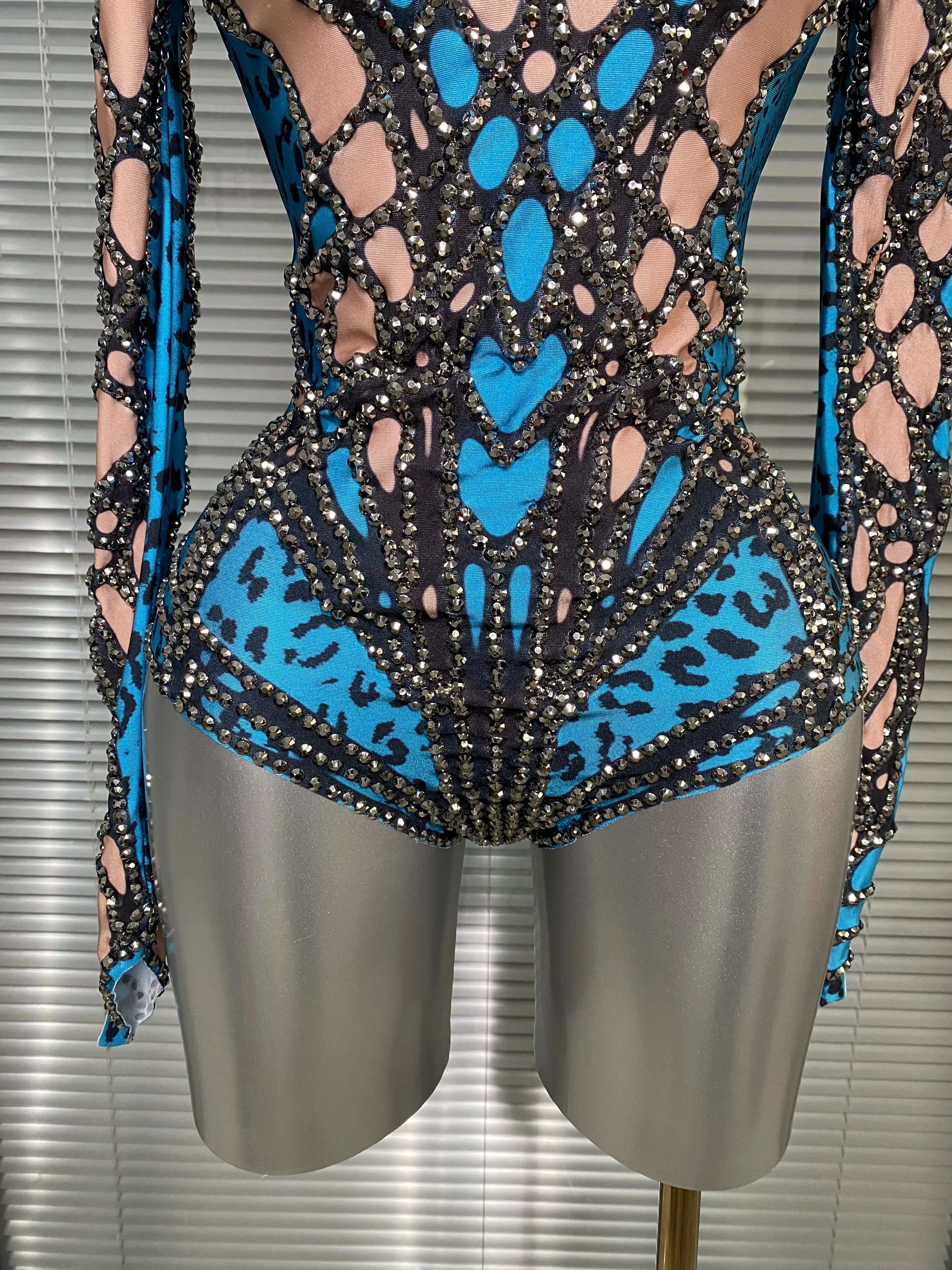 Celebrity nuove donne sexy maglia strass ragno sexy night club body one piece designer ballerino cantante costume tuta da festa