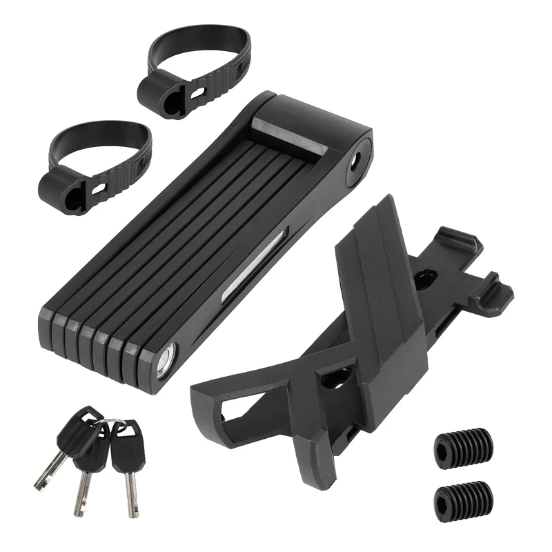 Bicycle Electric Scooter Electric Car Foldable Rectangular Anti-Theft Lock Chain Steel Durable Folding Lock Easy To Use Black