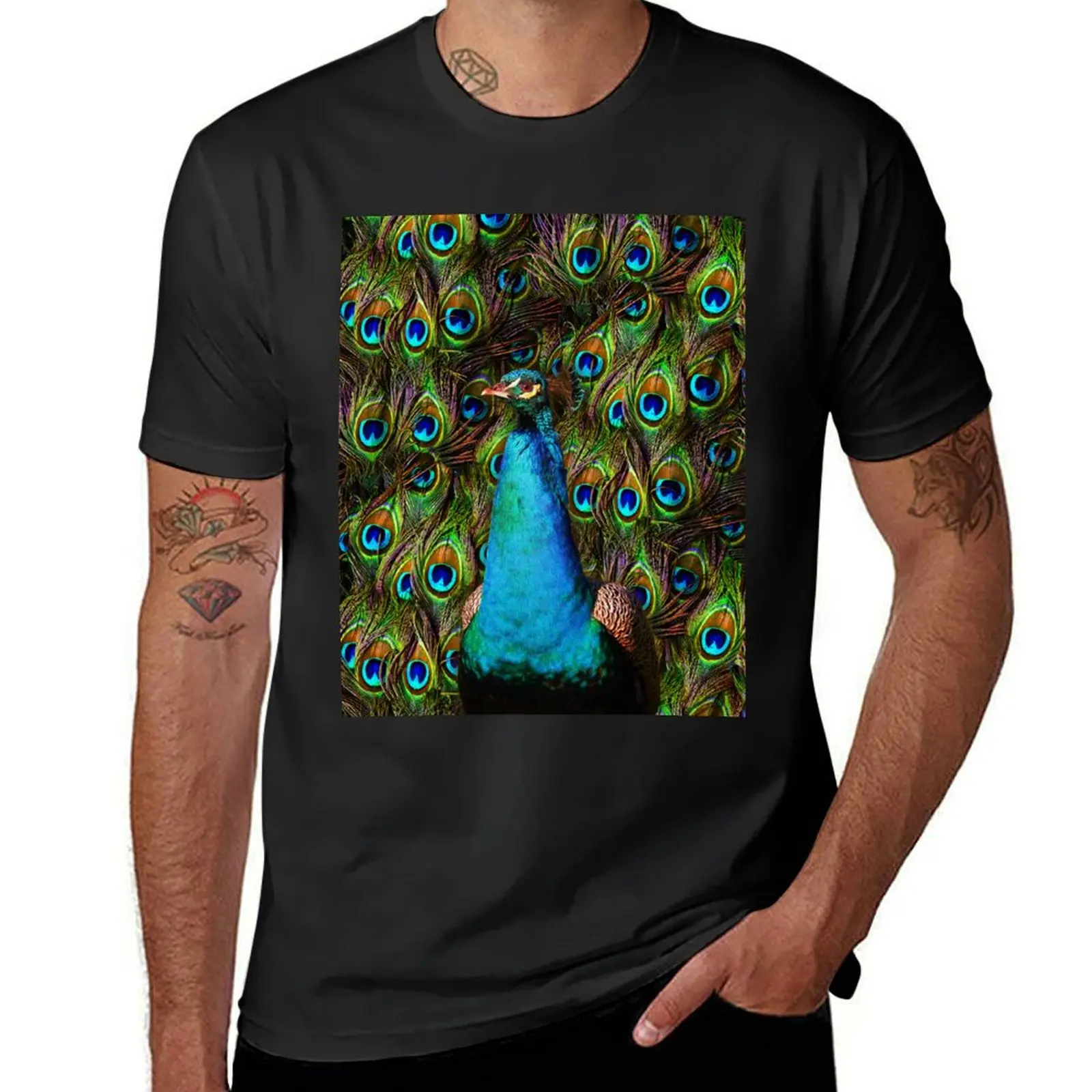 This peacock is watching you! T-Shirt kawaii clothes aesthetic clothes black t-shirts for men