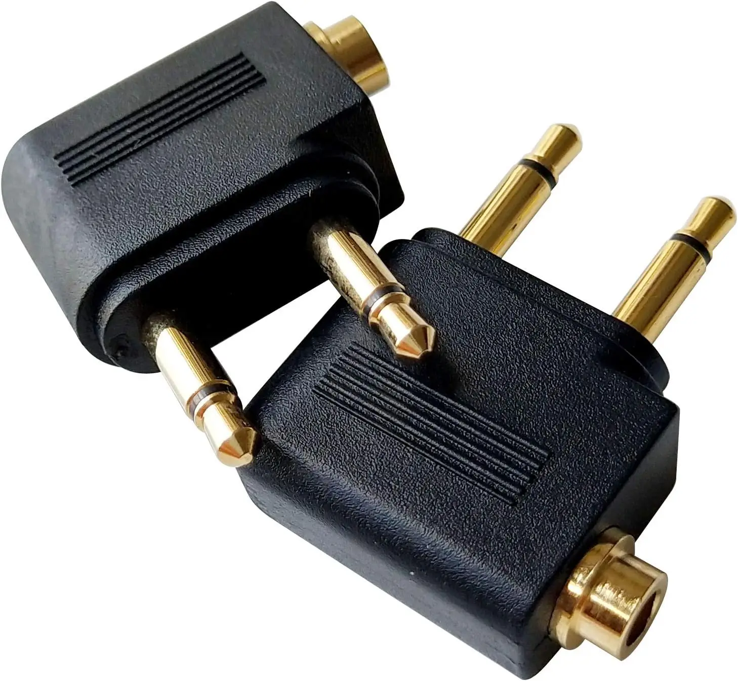 محول سماعة رأس مزدوج 3.5 ملم ذكر إلى 3.5 ملم أنثى مطلي بالذهب (عبوتان)