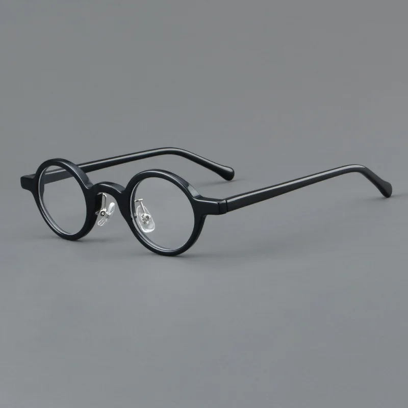 Vcka Vintage Acetat Myopie Brille Rahmen Männer kleine runde verschreibung pflicht ige Brille Frauen Retro Luxus Brillen-0,50 bis-10 – Detail 2