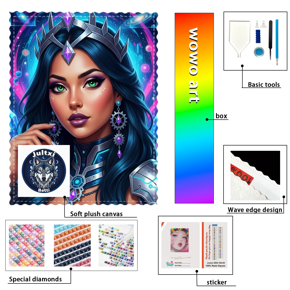 

【Betti_ Diamond Art】female warrior Crystal AB Rhinestone FD Rhinestone Perfect Resin Diamond