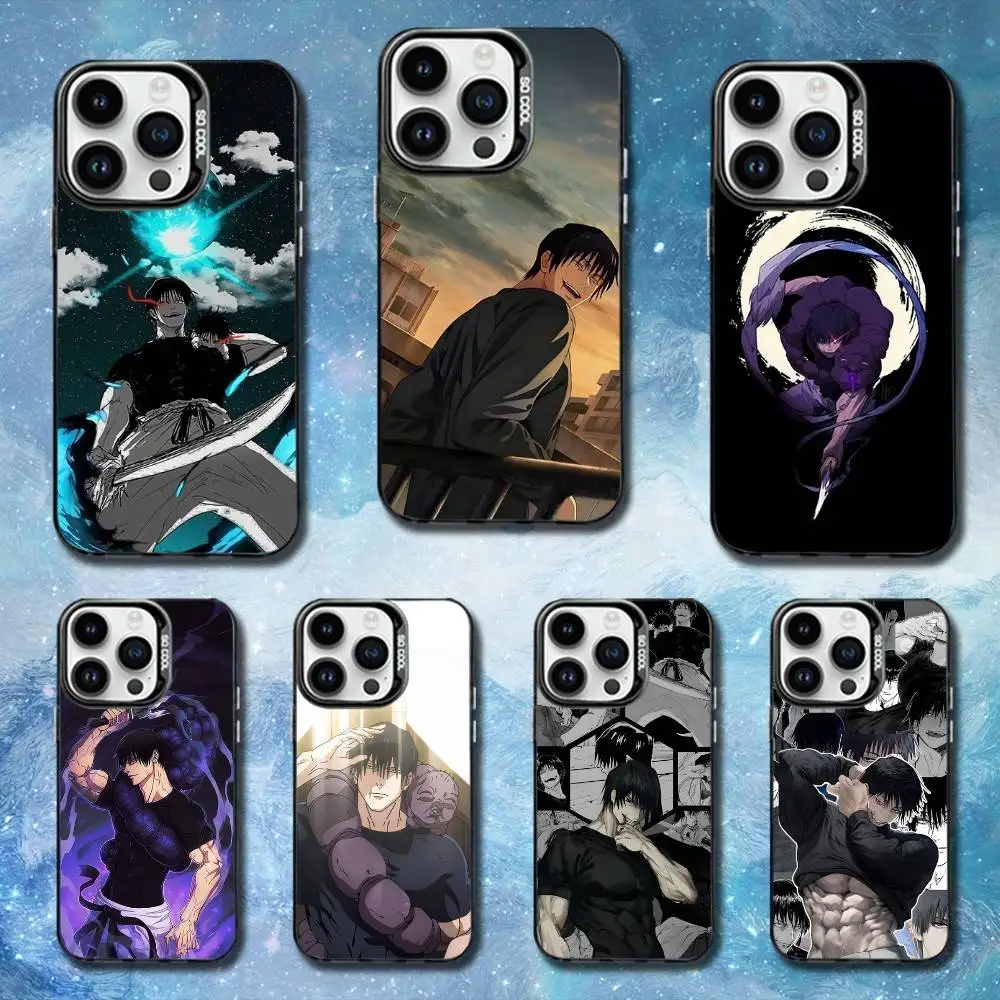 

T-Toji Anime F-Fushiguro Phone Case For iPhone 11,12,13,16,14,15,Mini,Pro,XS,MAX Black Matte Shockproof Cover