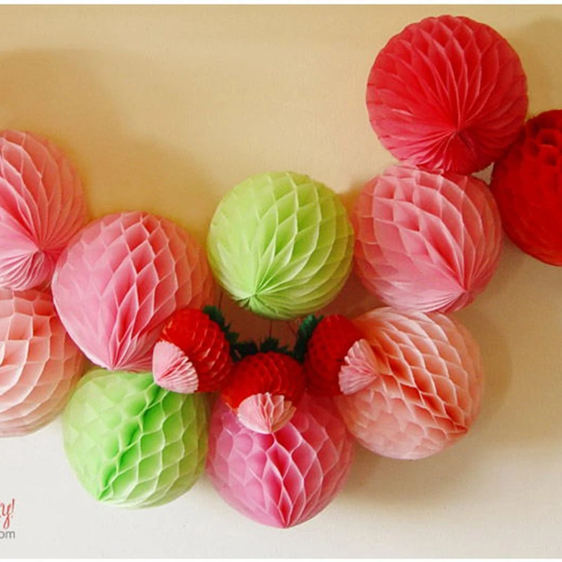 10/15/20/25/30cm Honeycomb Ball Paper Flower For Wedding Birthday Party Decoration Baby Shower DIY Hanging Paper balls 15colors