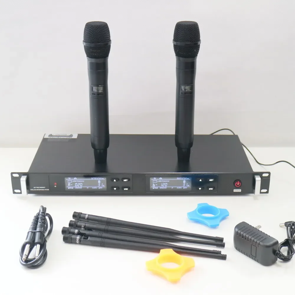 نظام ميكروفون لاسلكي عالي الجودة UHF 2 قناة ULXD24 Master مع هوائي ديناميكي محمول 4 هوائي تنوع حقيقي #6
