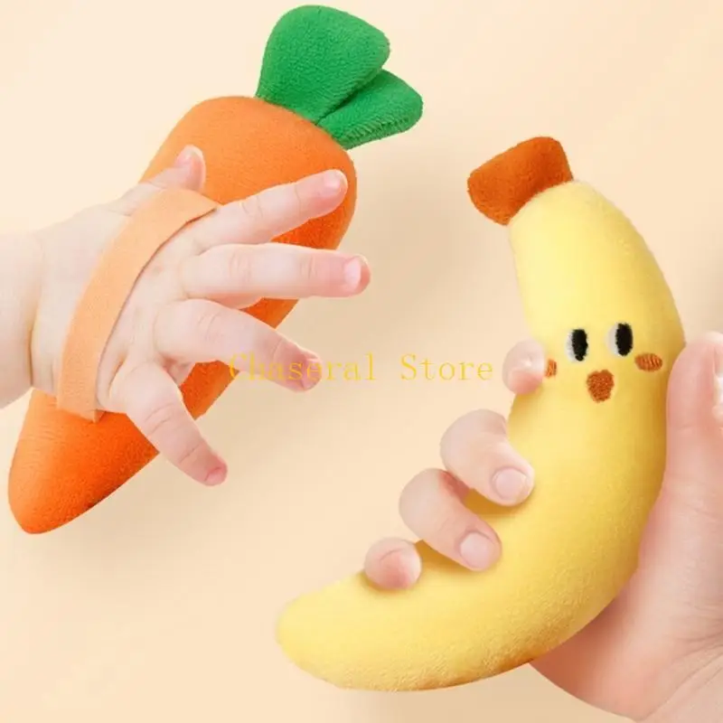 E7ce Baby Baby Comfort Phim hoạt hình Đồ chơi rầm rộ cho việc giảm tốc độ giật mình bằng tay có thể đeo tay làm dịu Teether Toy