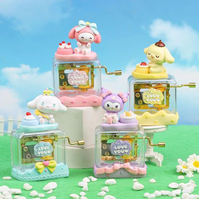 

Музыкальная шкатулка Sky City Cinnamoroll Mymelody, музыкальная шкатулка, украшение Kawaii, настольное украшение, детские игрушки, подарок на день рождения для девочек